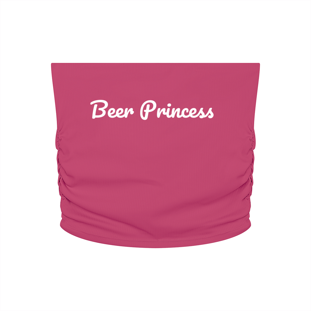 “Beer princess” Women’s Ruched Cropped Yoga Tube Top