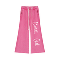 “Sweet girl” Women’s Mineral Wash Flared Leg Sweatpants