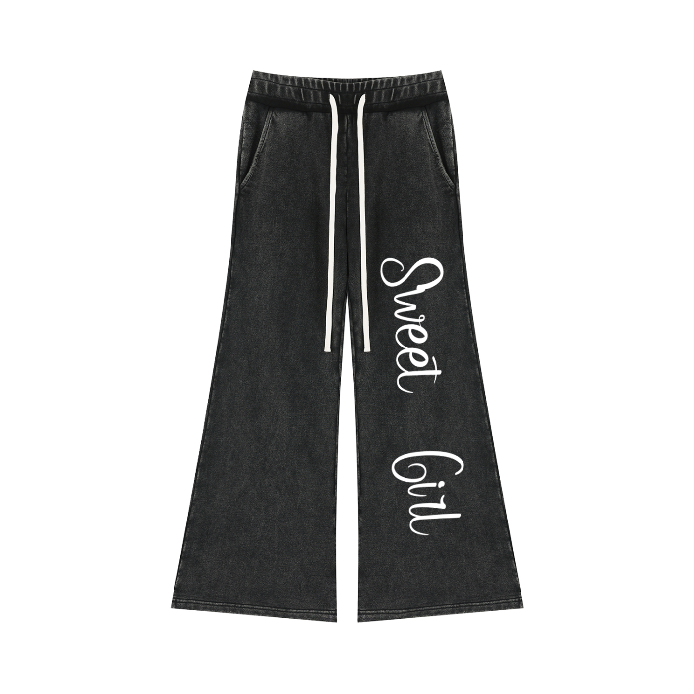 “Sweet girl” Women’s Mineral Wash Flared Leg Sweatpants