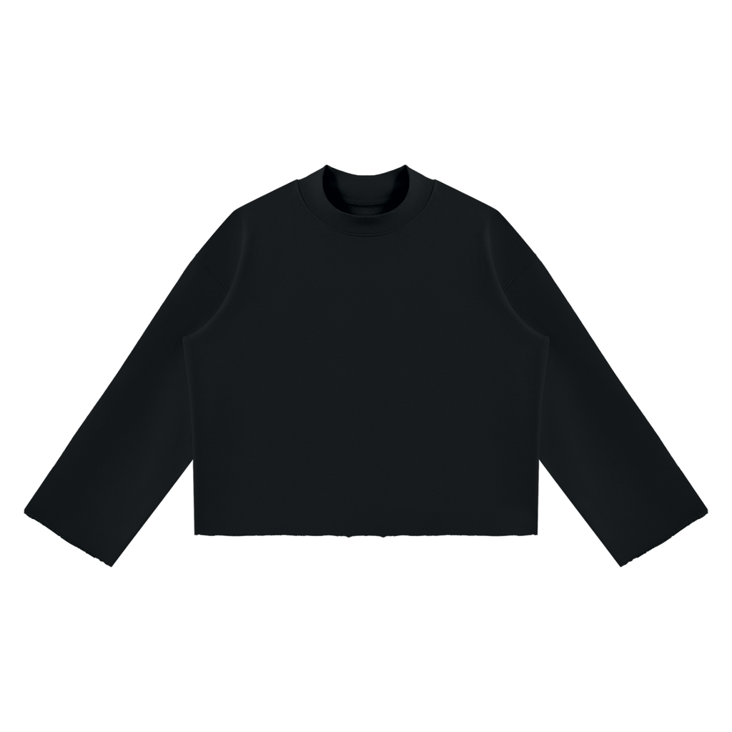 Road Runners Unisex Mock Neck Raw Edge Boxy Sweatshirt