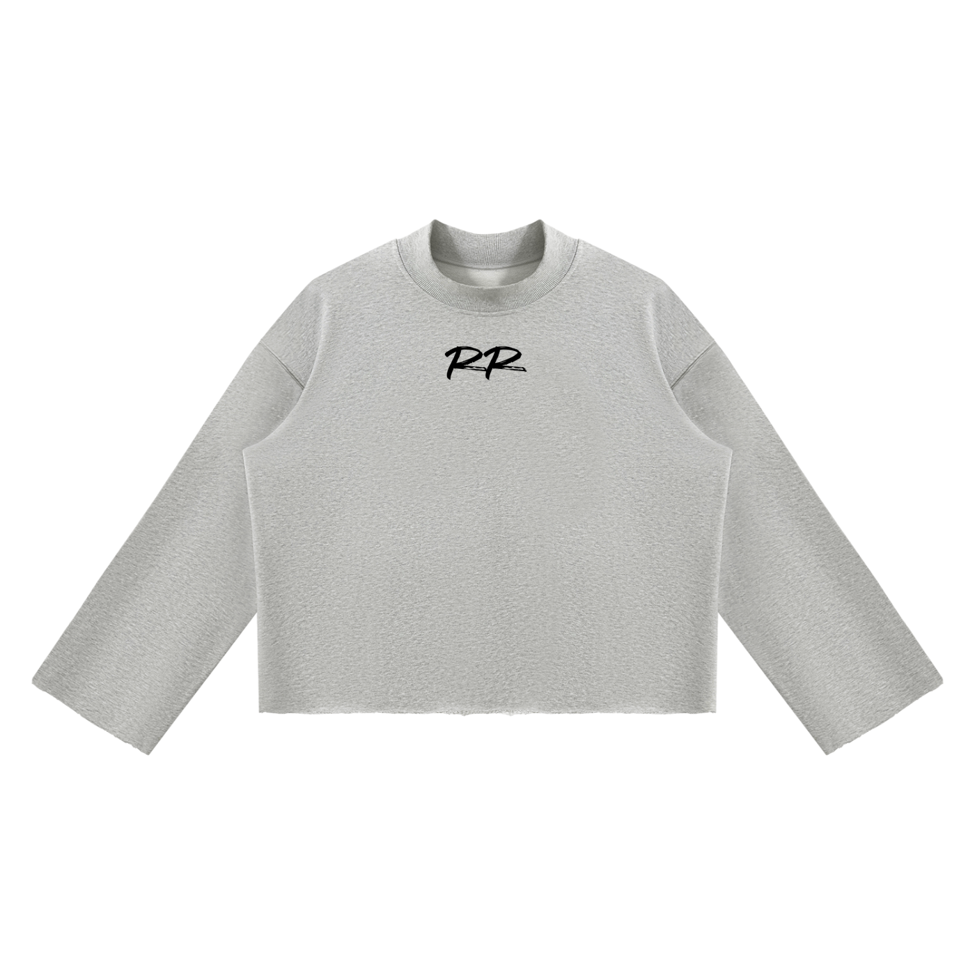 Road Runners Unisex Mock Neck Raw Edge Boxy Sweatshirt