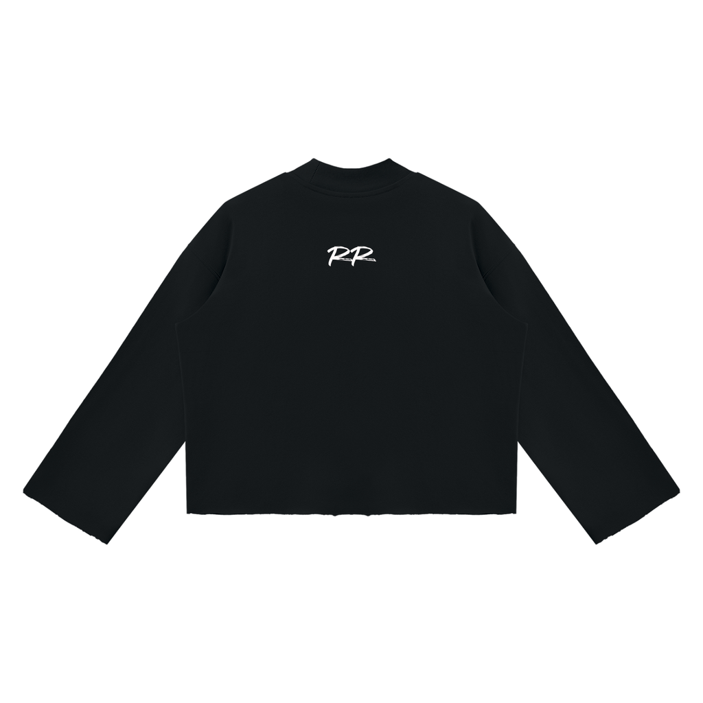Road Runners Unisex Mock Neck Raw Edge Boxy Sweatshirt
